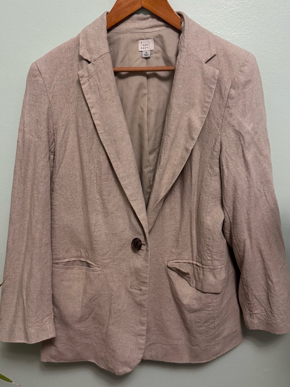 a new day Women's Taupe Single-Button Blazer